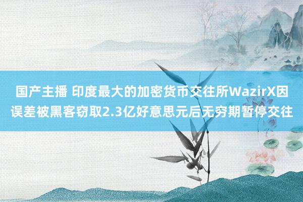 国产主播 印度最大的加密货币交往所WazirX因误差被黑客窃取2.3亿好意思元后无穷期暂停交往