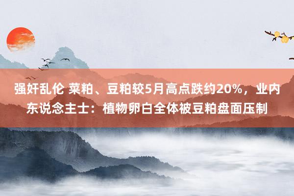 强奸乱伦 菜粕、豆粕较5月高点跌约20%，业内东说念主士：植物卵白全体被豆粕盘面压制