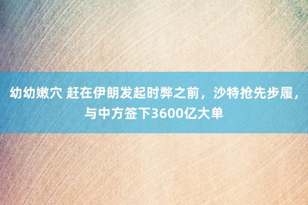 幼幼嫩穴 赶在伊朗发起时弊之前，沙特抢先步履，与中方签下3600亿大单