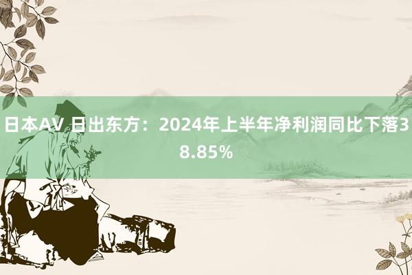 日本AV 日出东方：2024年上半年净利润同比下落38.85%