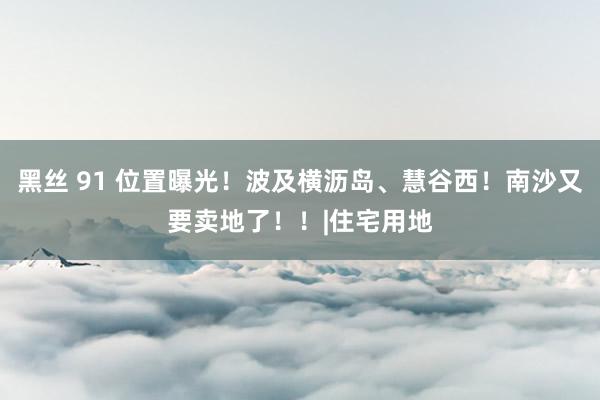 黑丝 91 位置曝光！波及横沥岛、慧谷西！南沙又要卖地了！！|住宅用地