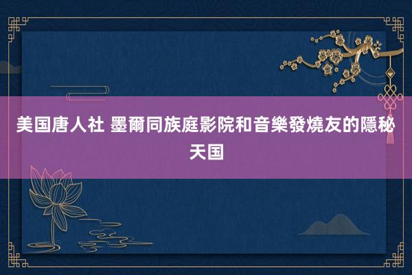 美国唐人社 墨爾同族庭影院和音樂發燒友的隱秘天国