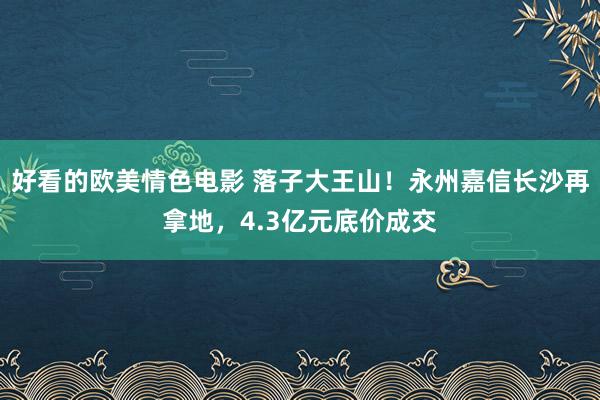 好看的欧美情色电影 落子大王山！永州嘉信长沙再拿地，4.3亿元底价成交